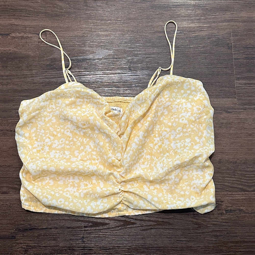 Abercrombie & Fitch Yellow Floral Top Size Large